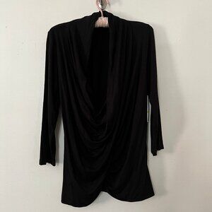 Karen Kane Twin Set Black Crossover Top with Open Front Cardigan NWT